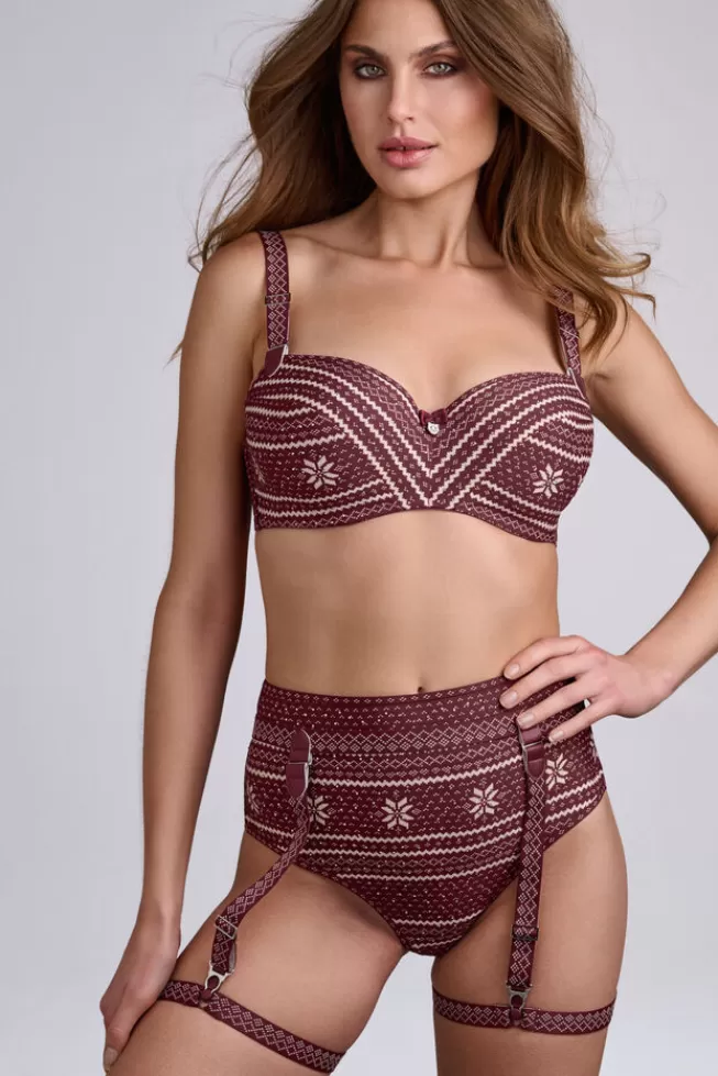 Marlies Dekkers Lingerie polaris-garter-belt-suspender cabernetredandivory Best